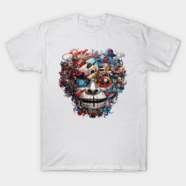 Robotic Face T-Shirt by Liana Campbell